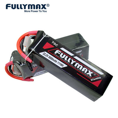 Rcの平らな5000mah電池のための22.2v 22v Lipo電池のFullymax 6s 5000mah 70cのリチウム イオン電池