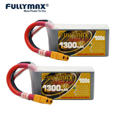 Rcの飛行機のヘリコプター100c李イオンFullymax 3s 1300mah Lipo電池の3細胞のためのXt60 11.1v 3s 1300mah Lipo電池