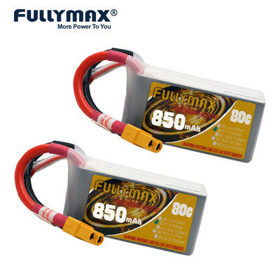 3s 850mah Lipo電池11.1V 80C Rcモデル電池はFpvのヘリコプターを詰める