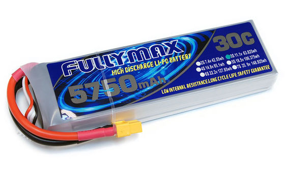 RC車RCの航空機RCのヘリコプターのためのXT60コネクターとのFULLYMAX LiPo電池のパック30C 5750mAh 3S 11.1V