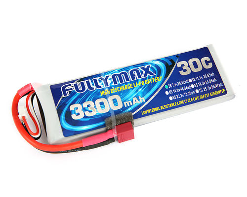 RC車のボートのトラックのHeliの飛行機のためのTのプラグとのFULLYMAX LiPo電池のパック30C 3300mAh 2S 7.4V