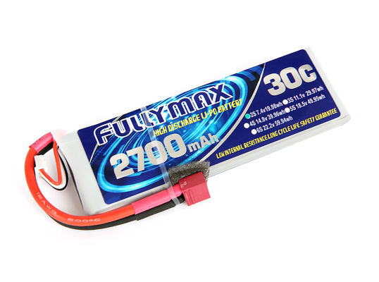 RC車のボートのトラックのHeliの飛行機のためのTのプラグとのFULLYMAX LiPo電池のパック30C 2700mAh 2S 7.4V