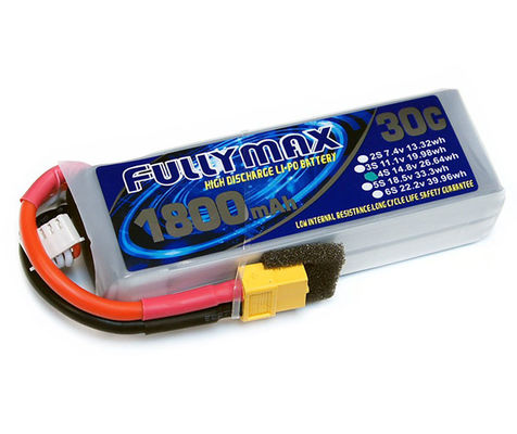 RC車RCの航空機RC HeliのためのXT60プラグとのFULLYMAX LiPo電池のパック30C 1800mAh 4S 14.8V