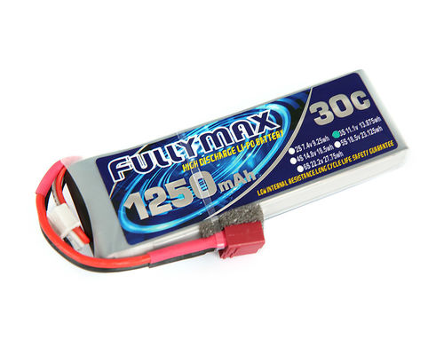 屋内遅いフライヤRCの曲技飛行の飛行機のためのTのプラグのLiPo電池30C 1250mAh 3S 11.1V
