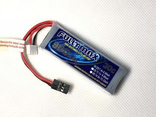 普遍的な受信機電池のためのジュニアのプラグが付いている7.4V 900mAh 30C LiPO電池